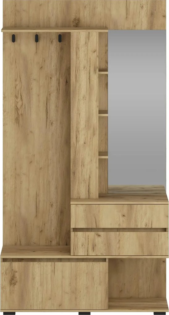 Mobilier hol BAFRA, stejar auriu, PAL laminat, 120x41x223 cm