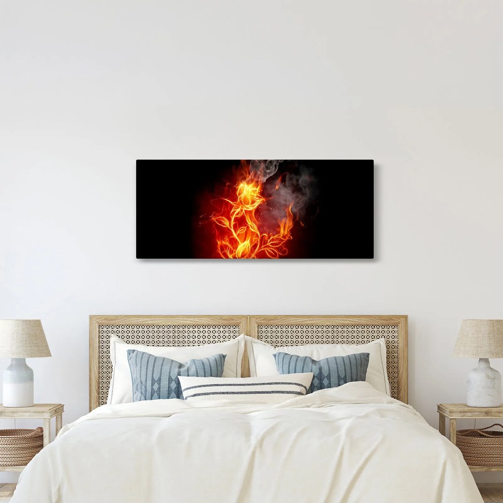 Tablou - Trandafiri în foc (120x50 cm)