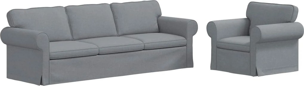 vidaXL Set de canapea 2 pcs Gri deschis 245 x 82 x 80 cm țesătură