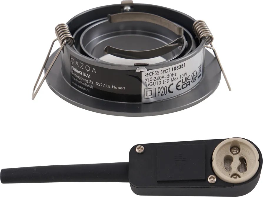 Spot modern integrat, metal gri-inchis, GU10, 50mm rotund, inclinabil - Rondoo