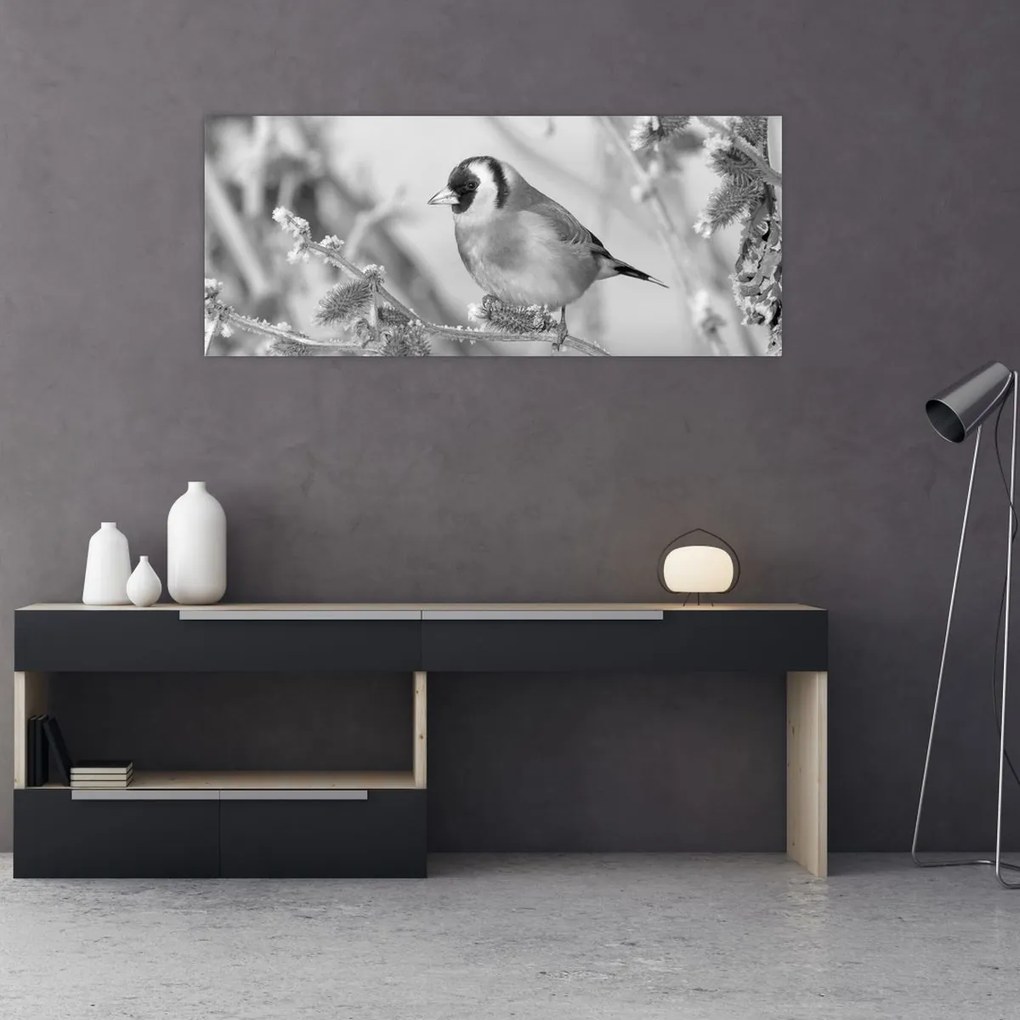 Tablou - O pasăre în timpul iernii (120x50 cm)