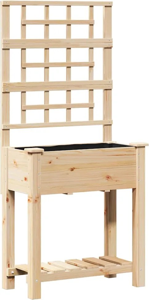 vidaXL Vază pentru Grădină Bej 71 x 38 x 152 cm Lemn de Brad Solid