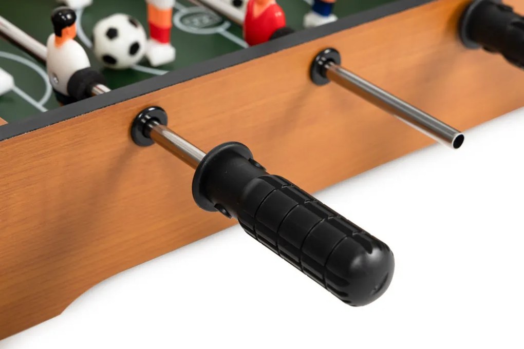 Mini foosball pentru copii cu două bile și ghidaje