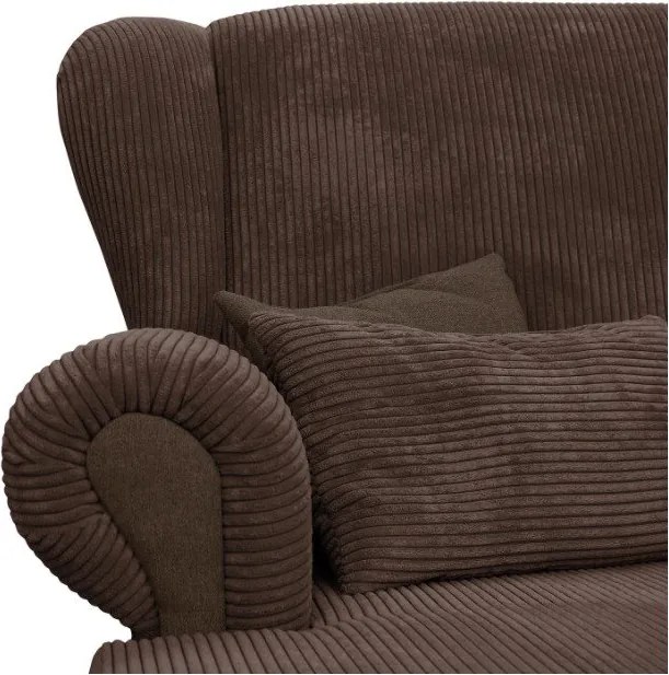 Fotoliu maro închis cu tapițerie din catifea reiată Lord – Ropez