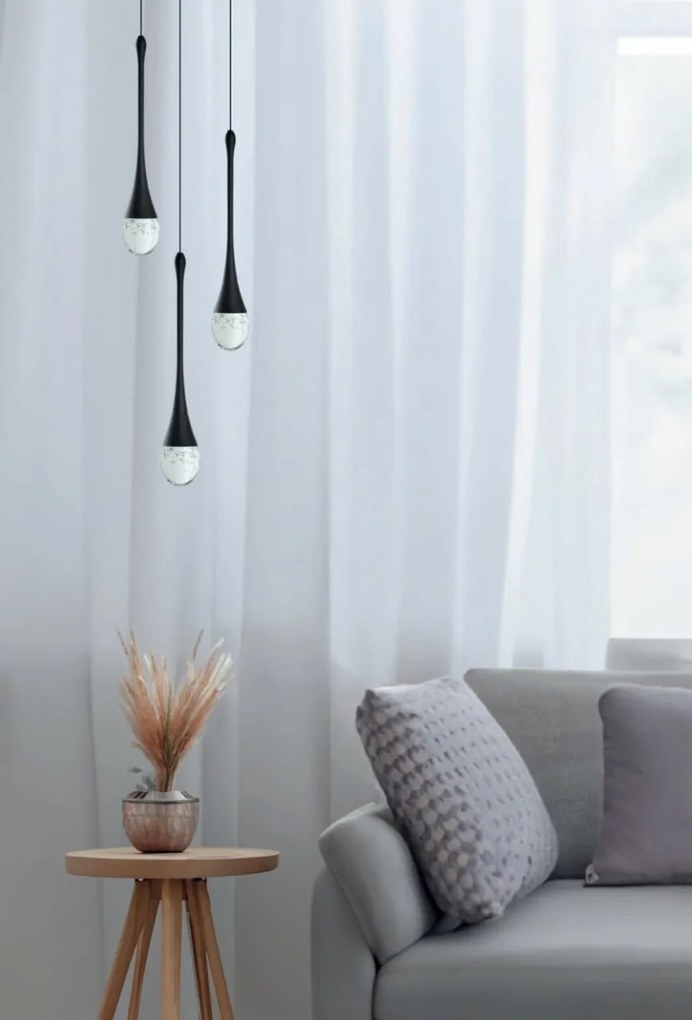 Lustra LED suspendata design decorativ DALMA 3 round BK