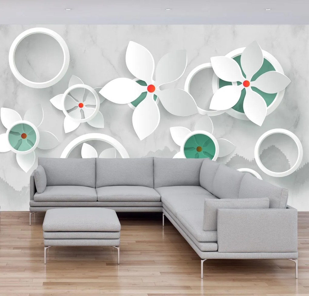 Fototapet - Flori 3D abstract (147x102 cm)