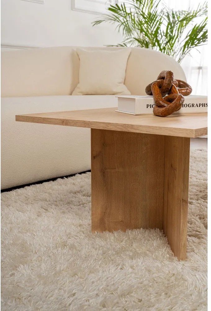 Măsuță de cafea în culoare naturală cu aspect de lemn de stejar 60x119 cm Sabin – Kalune Design