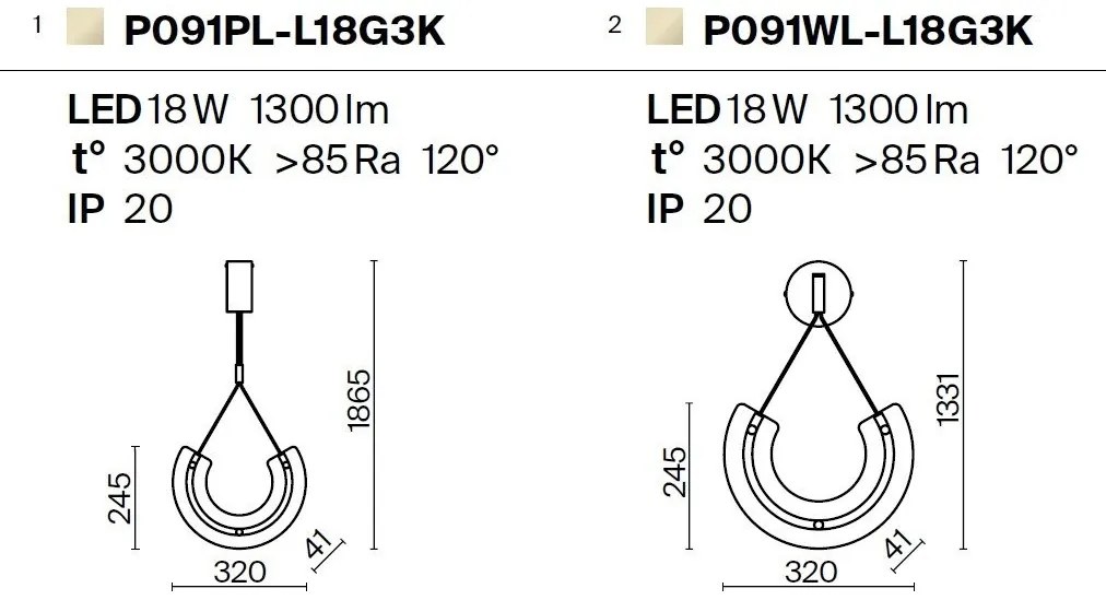 Lustra LED, pendul design modern Maya auriu