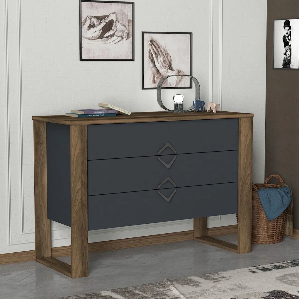 Comodă Bumerang Anthracite and Walnut