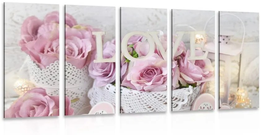 Tablou 5-piese decor romantic în stilul vintage