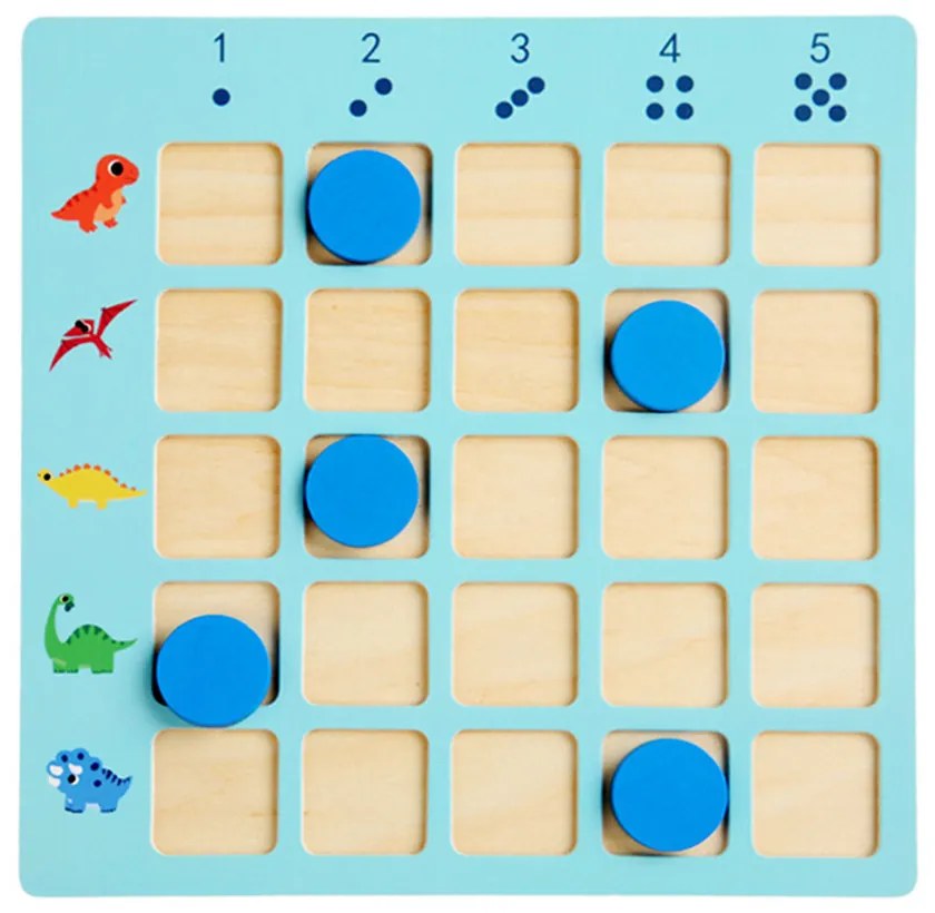 Jucărie educativă din lemn pentru numărarea dinozaurilor