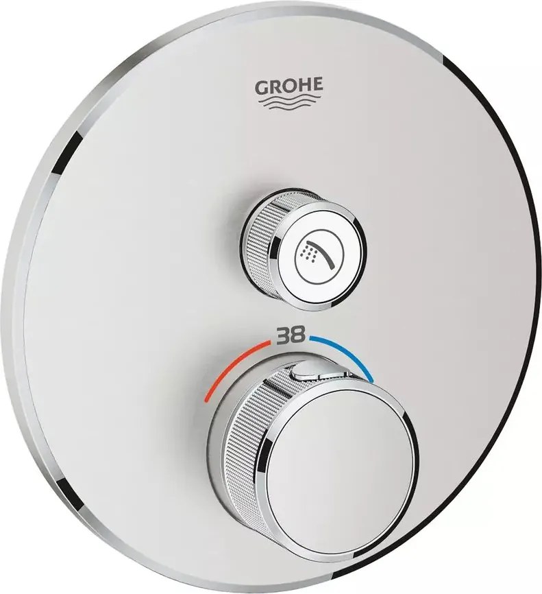 Baterie dus incastrata cu termostat Grohe Grohtherm SmartControl 1 iesire crom periat Supersteel