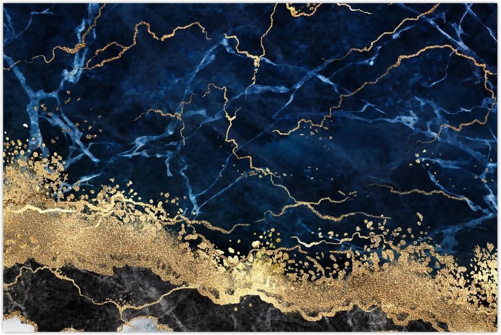 Tablou - Marmură albastru închis (90x60 cm)