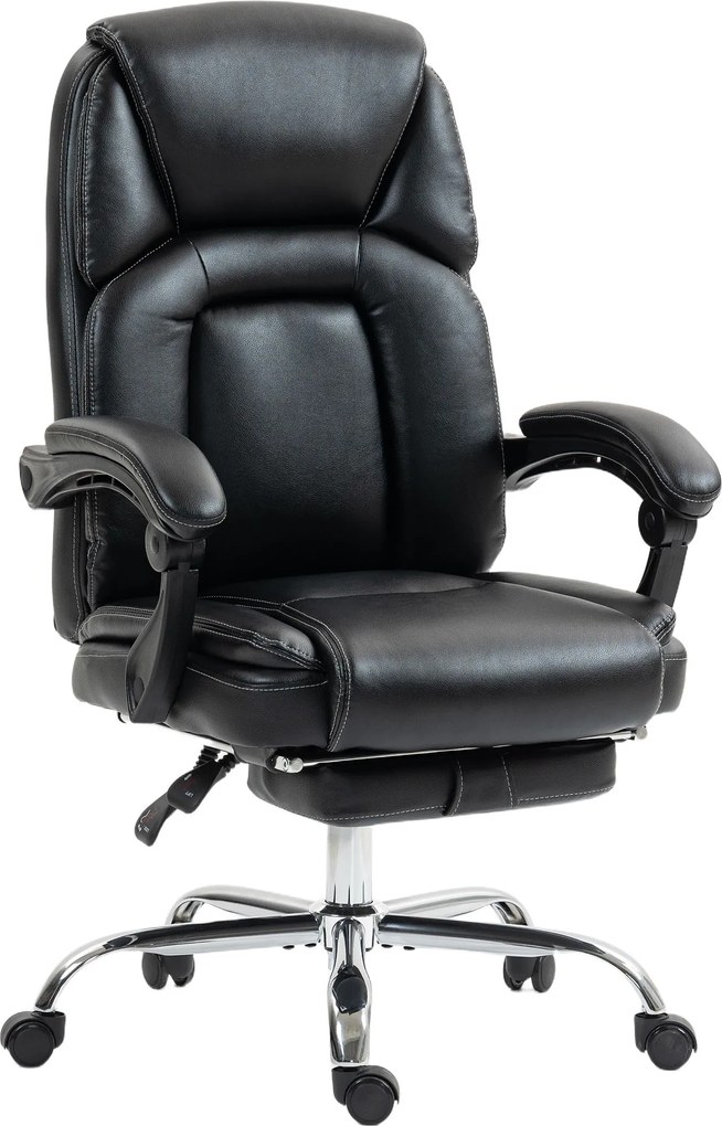 HOMCOM Scaun de birou rabatabil cu suport pentru picioare și capacitate de 120 kg, negru | Aosom Romania