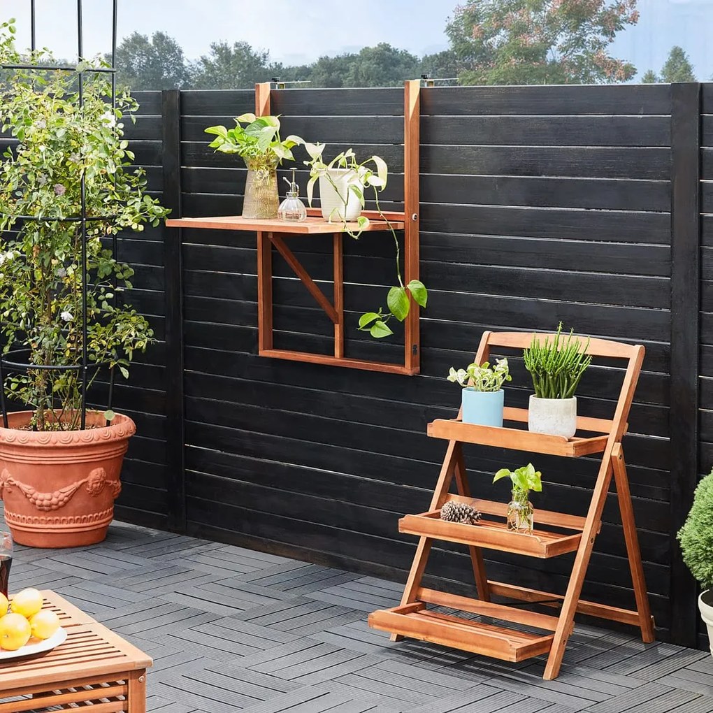 Masă suspendată pentru balcon HANS, 65x45x87cm, maro Casaria