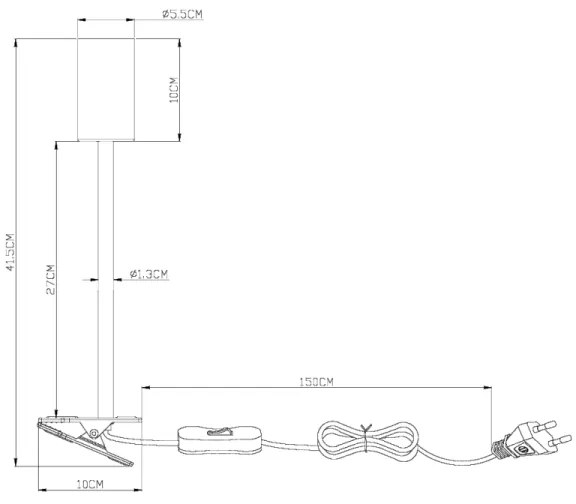 Lampă flexibilă cu clemă ROBBY 1xGU10/25W/230V neagră/maro Globo 57911KG