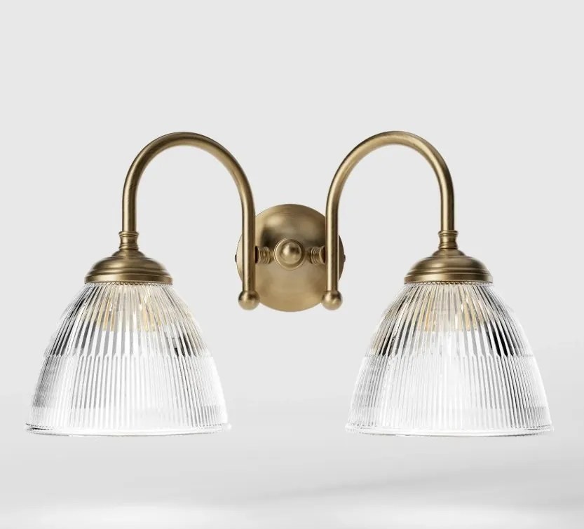 Aplica de perete stil neoclasic din alama si sticla Elide