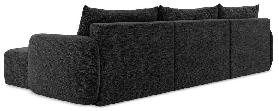 Colțar negru extensibil/cu spațiu de depozitare Kalena – Makamii