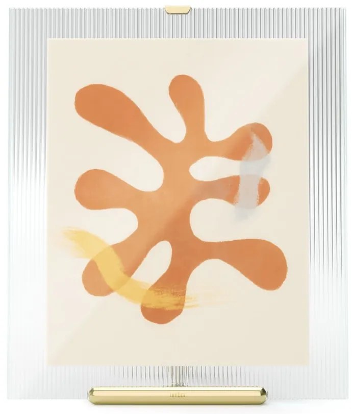 Ramă foto aurie cu picior de susținere din sticlă 26x30,5 cm Flute – Umbra