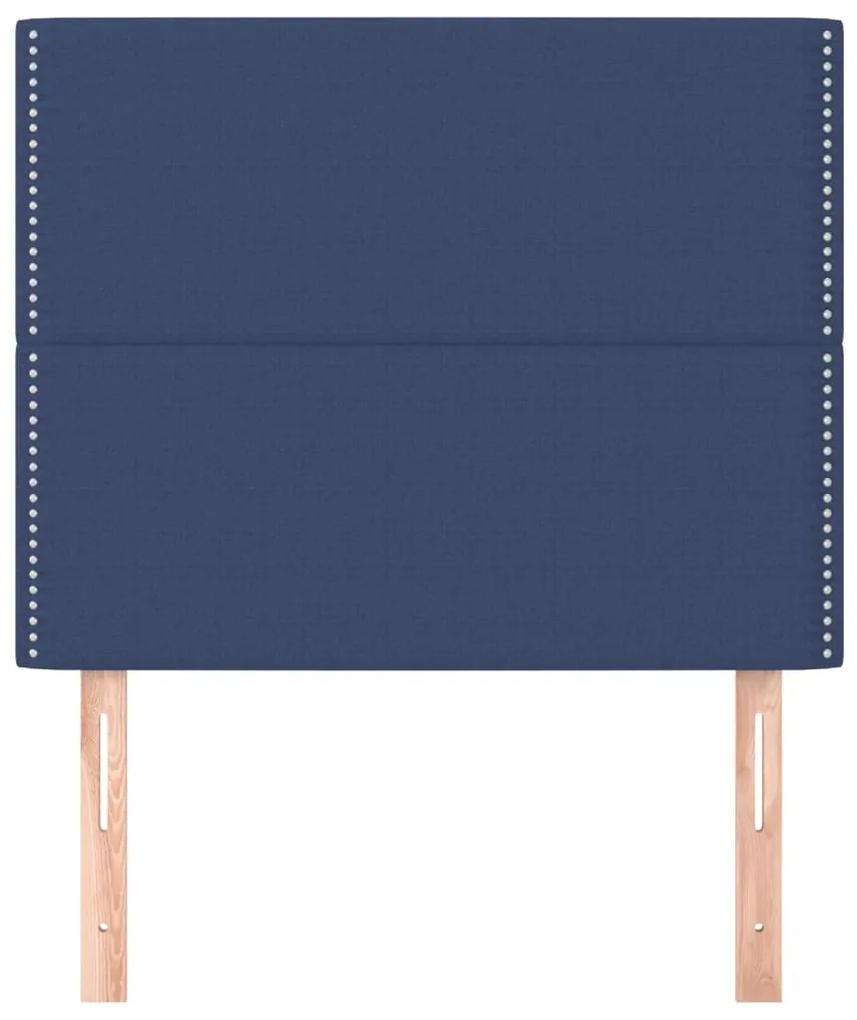 Tablii de pat, 2 buc, albastru, 90x5x78 88 cm, textil 2, Albastru, 90 x 5 x 118 128 cm