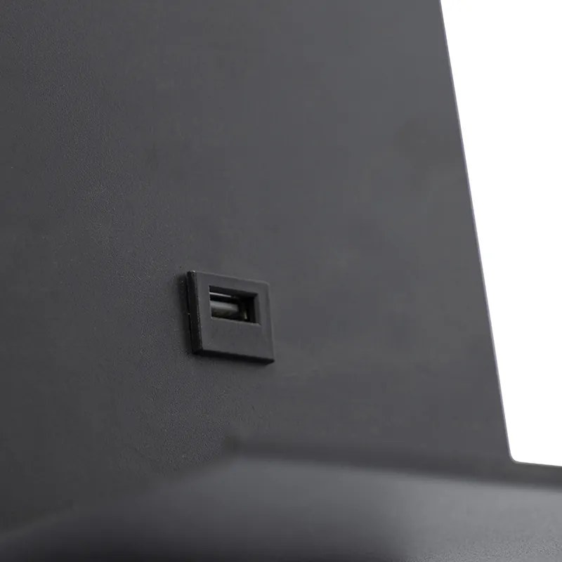 Lampă de perete modernă neagră cu USB și braț flexibil - Flero