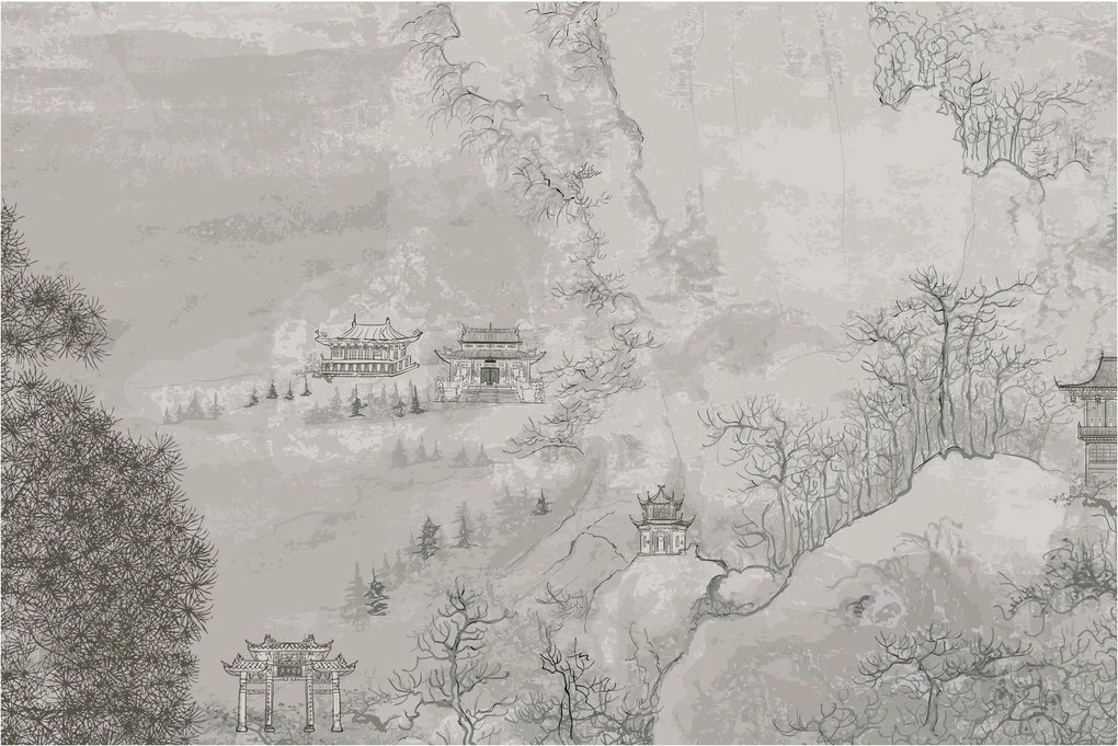 Tablou - Peisaj chinezesc (90x60 cm)