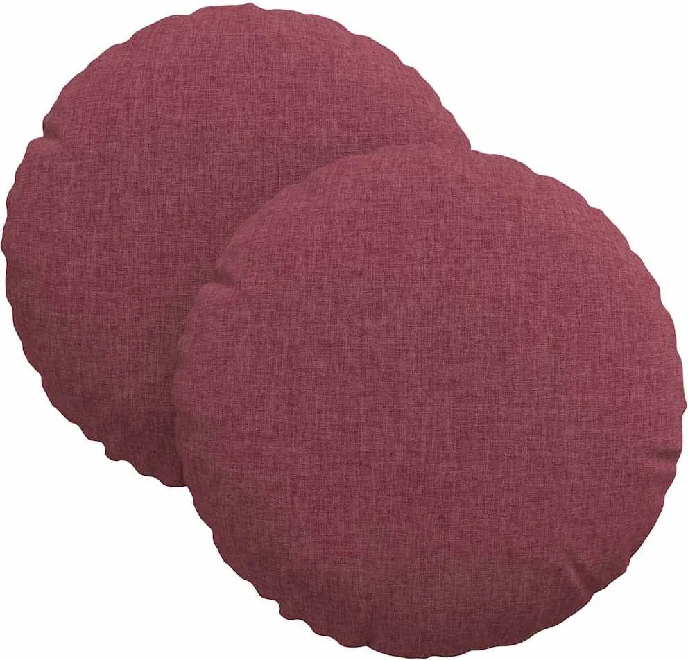 vidaXL Perne de Șezut 2 pcs Roșu Vin Ø30 x 13 cm țesătură