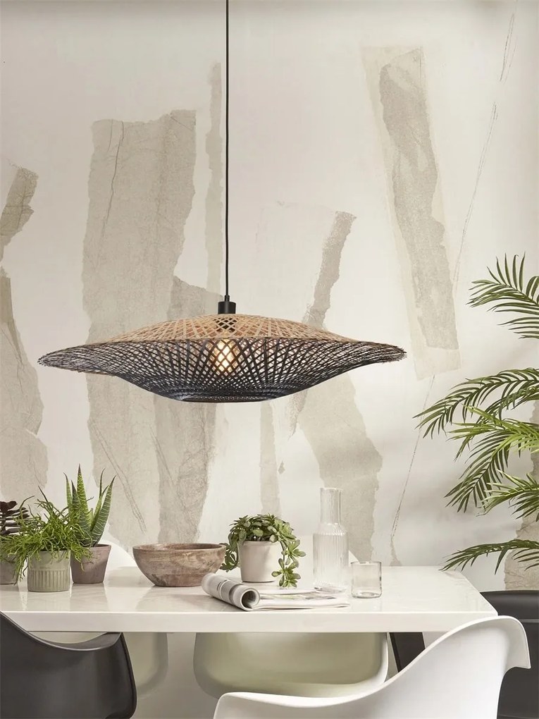 Lustra/Pendul eco din bambus Kalimantan 87cm nat/bl