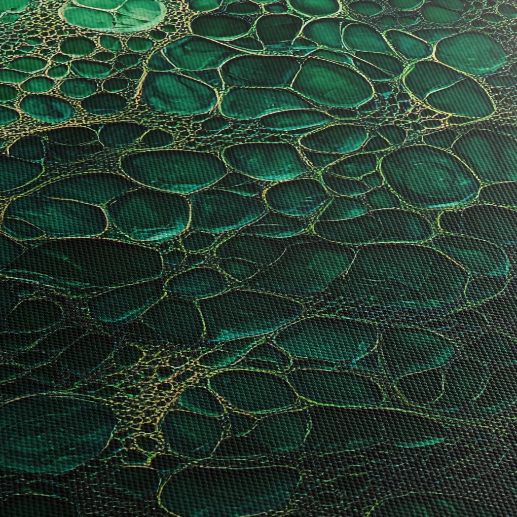 Tablou - Imagine microscopică verde (cu ceas) (90x30 cm)
