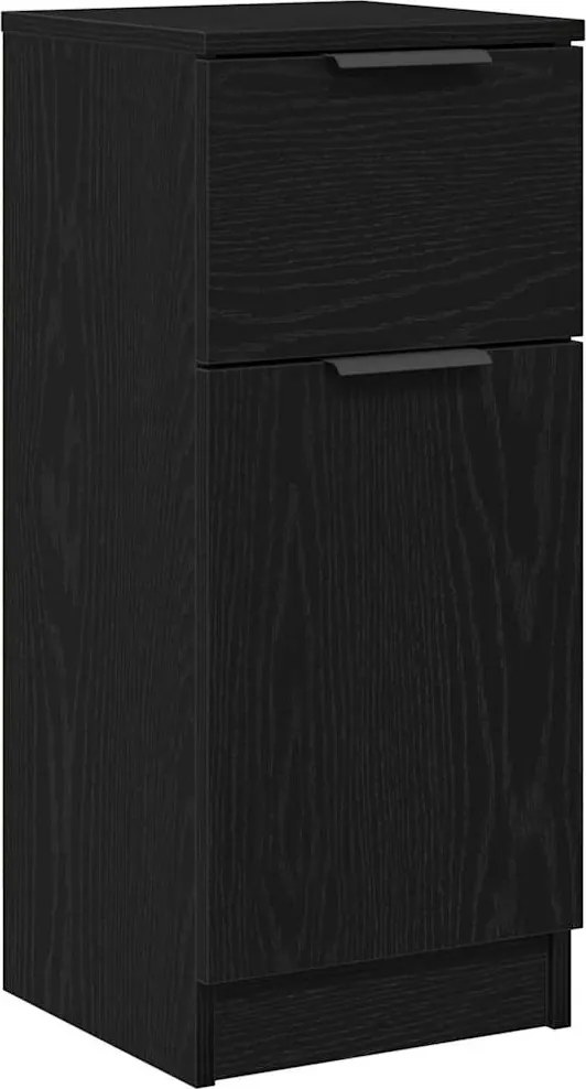vidaXL Bufet cu sertar Stejar Negru 30 x 30 x 70 cm Lemn compozit