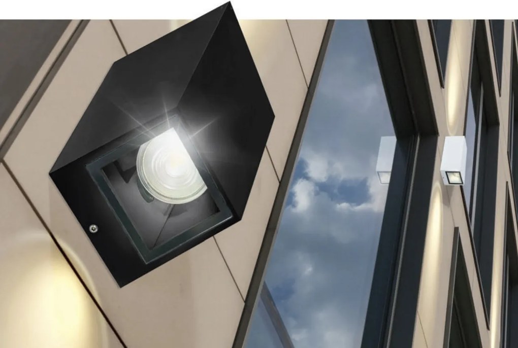 Aplica moderna exterior cu iluminat ambiental IP54 JAKE WALL 2 negru
