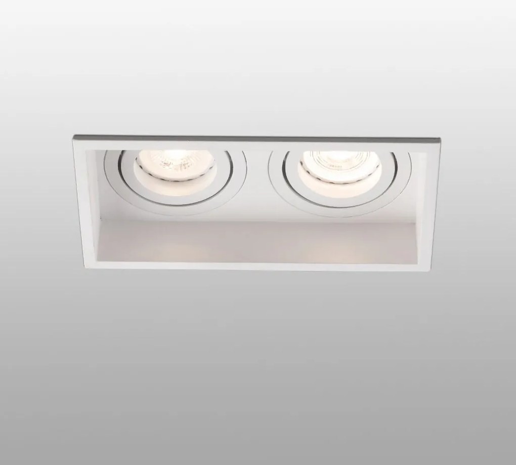 Rama Spot incastrabil tavan orientabil HYDE SQ 2L alb