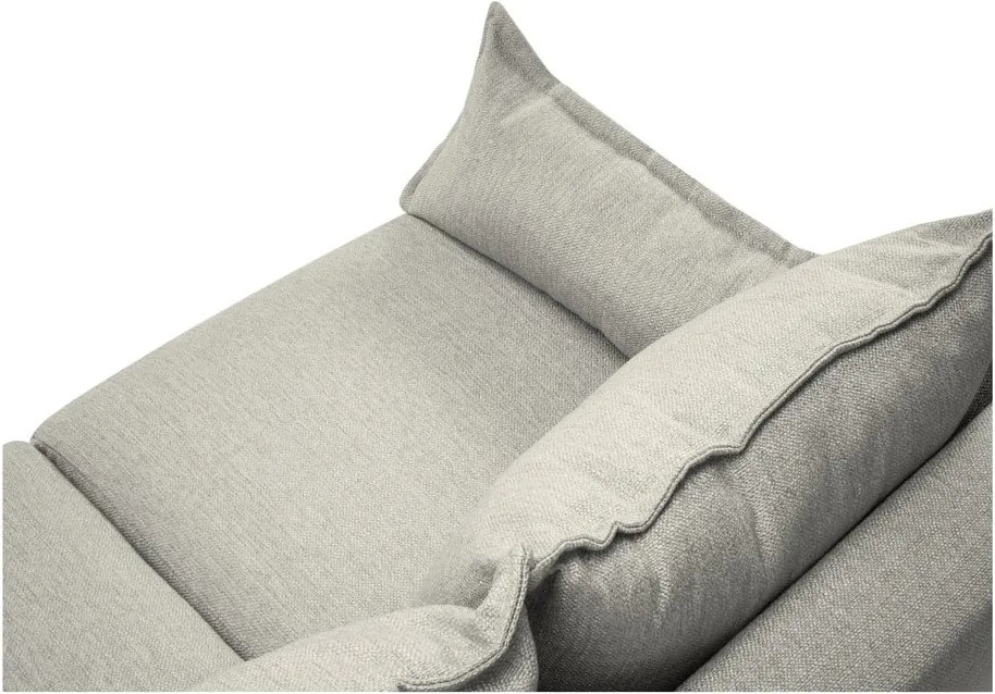 Canapea extensibilă cu spațiu de depozitare Mazzini Sofas Freesia, gri deschis
