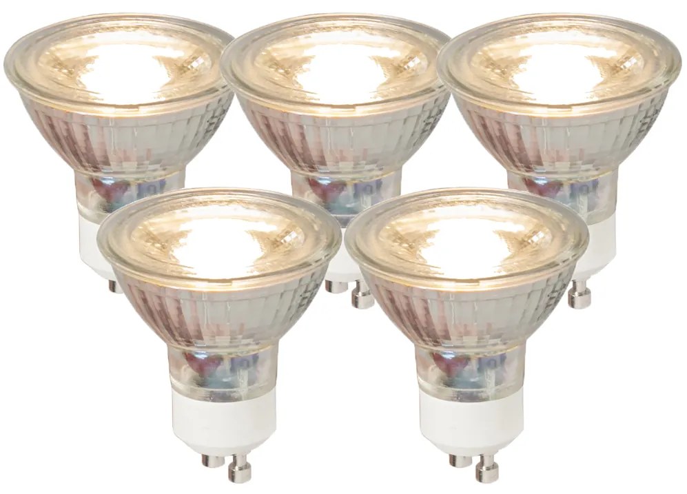 Set de 5 becuri LED GU10 COB 5W 450LM 3000K