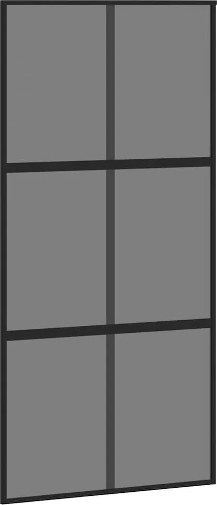 vidaXL Ușă glisantă, negru, 102,5x205 cm, sticlă securizată/aluminiu