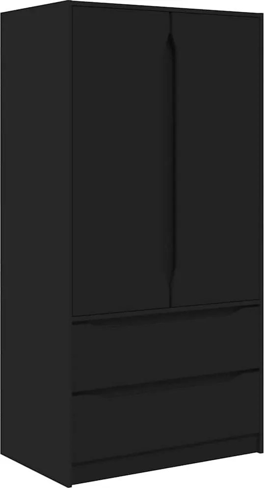 vidaXL Dulap de Baie cu sertar Negru 79,5 x 49 x 156 cm Lemn compozit