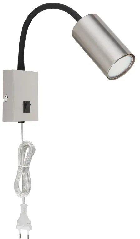 Aplica de perete cu spot directionabil design modern Robby nichel mat