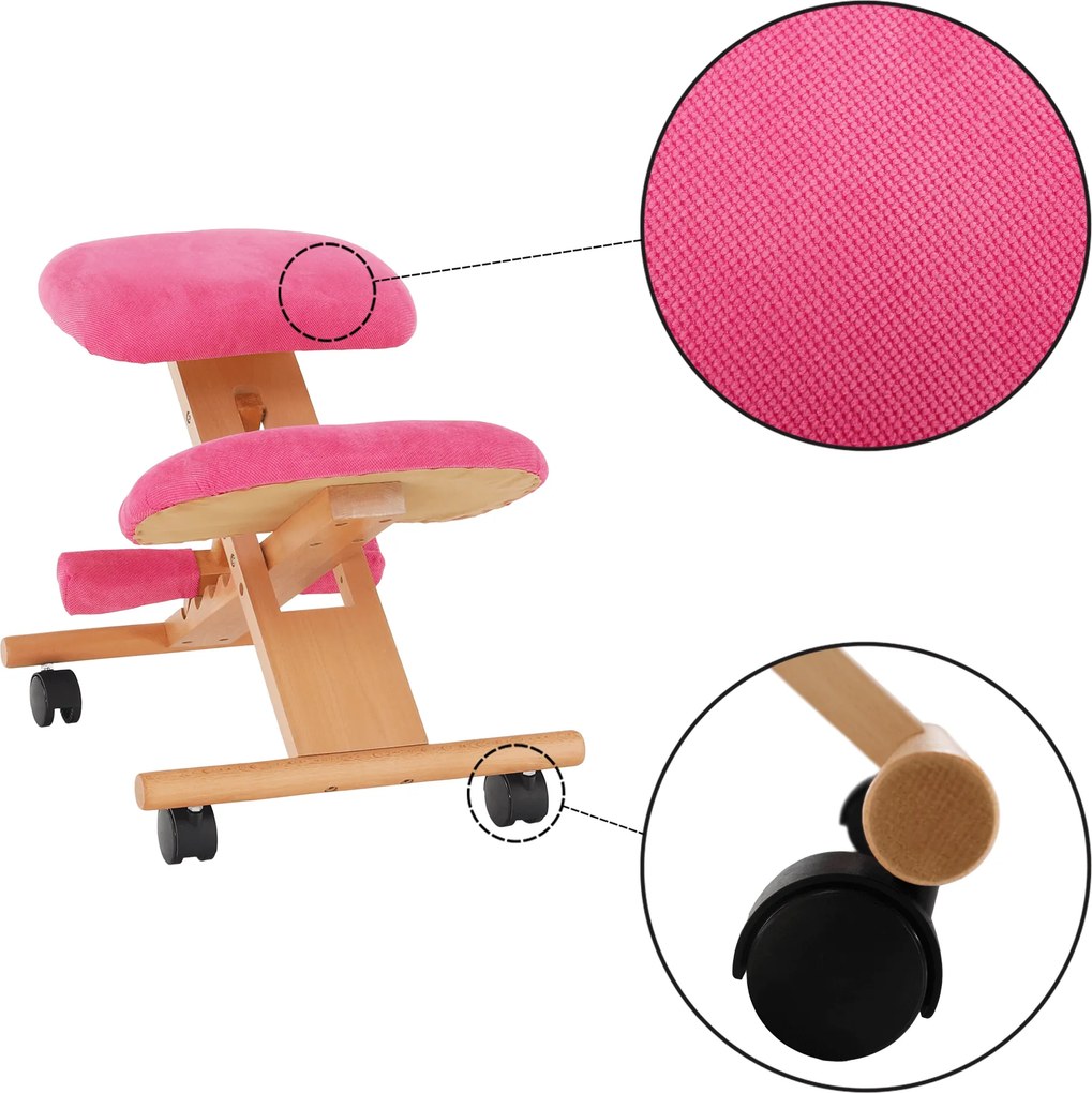 Scaun genunchi ergonomic, roz/ fag, GROCO