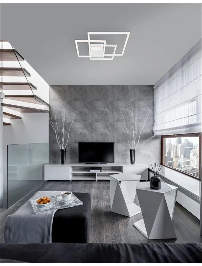 Lustra LED aplicata design modern geometric BILBAO 42W alba NVL-8160161