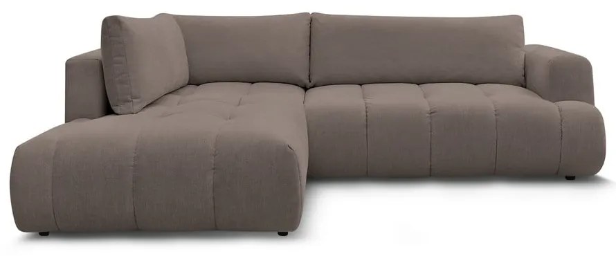 Colțar taupe extensibil/cu spațiu de depozitare (cu colț pe partea stângă/în formă de ”L”) Fuji – Bobochic Paris