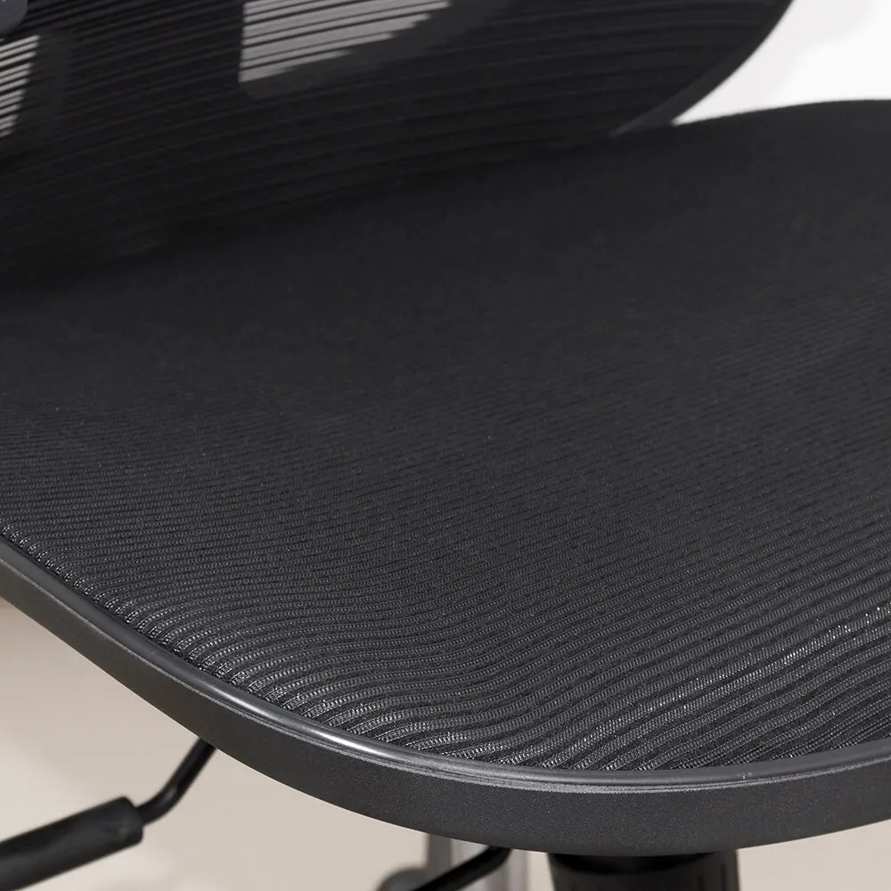 Scaun ergonomic SYYT 9509 negru, mesh complet și șezut reglabil