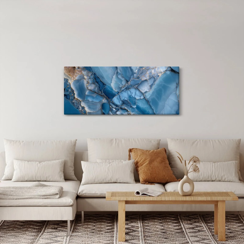 Tablou - Marmură albastră fragmentată (120x50 cm)
