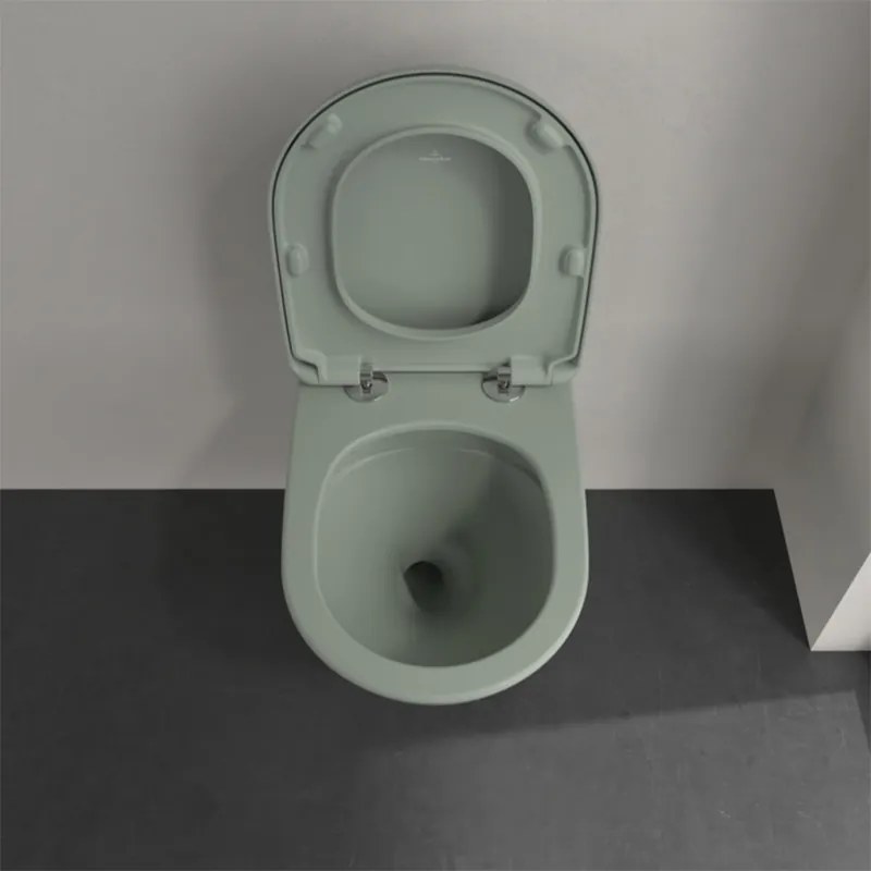 Vas wc suspendat, Villeroy & Boch, Antao, rimless, cu TwistFlush, verde mat