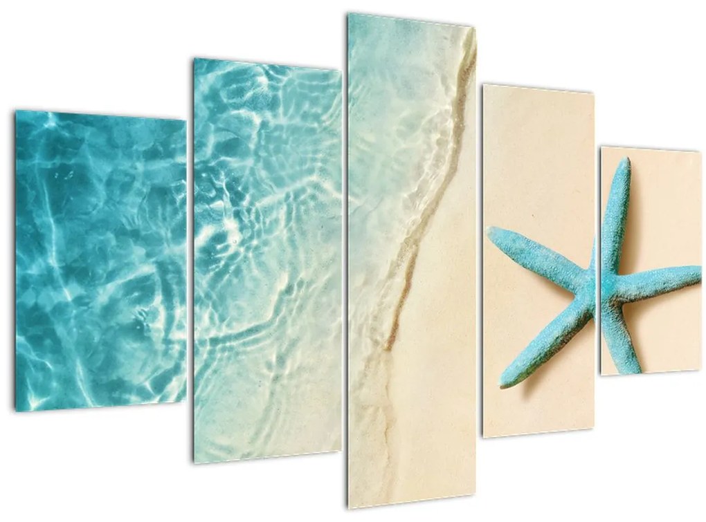 Tablou - Stea de mare pe plajă (150x105 cm)