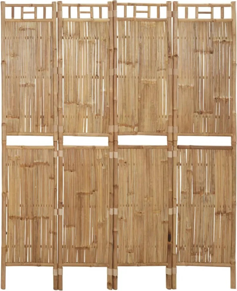 Paravan de camera cu 4 panouri, 160 x 180 cm, bambus 160 x 180 cm, 1