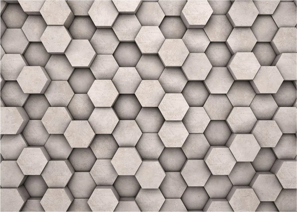 Tablou - Hexagoane design beton (70x50 cm)