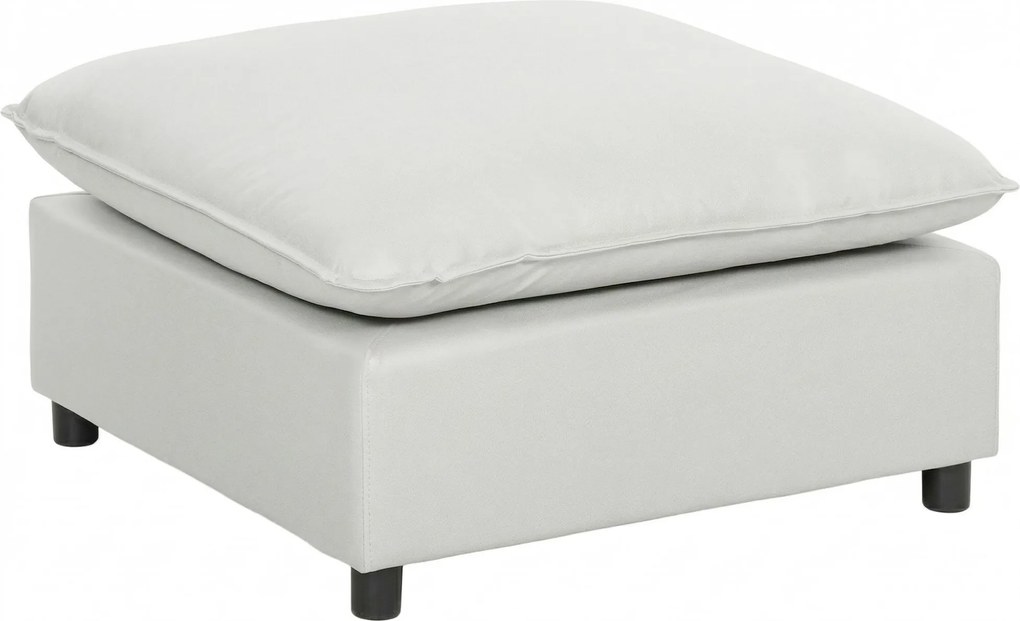 HOMCOM Otomană pătrată pentru living, ottoman cu picioare din plastic, pouf pentru dormitor, hol, 75x75x40 cm, gri | Aosom Romania