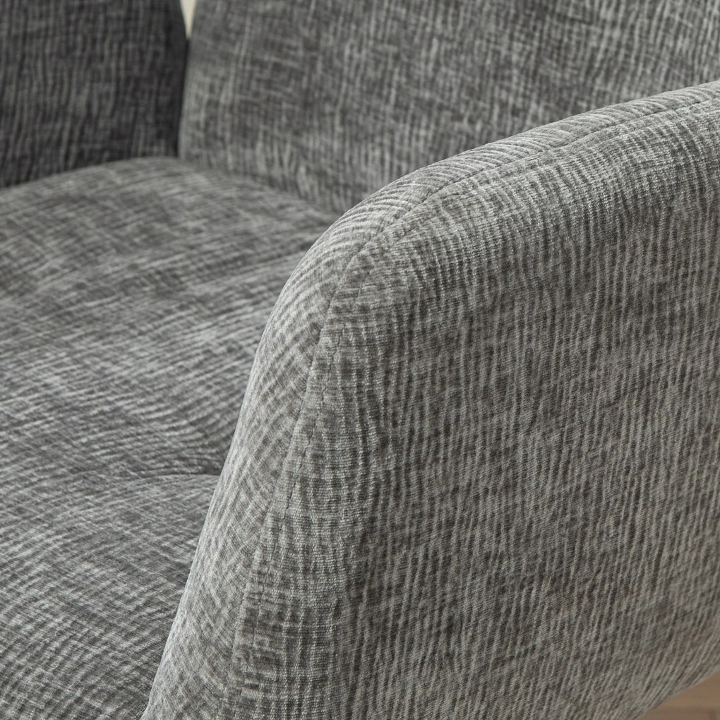HOMCOM Fotoliu tapitat, fotoliu accente, design modern, rotativ, până la 120 kg, Gri închis | Aosom Romania