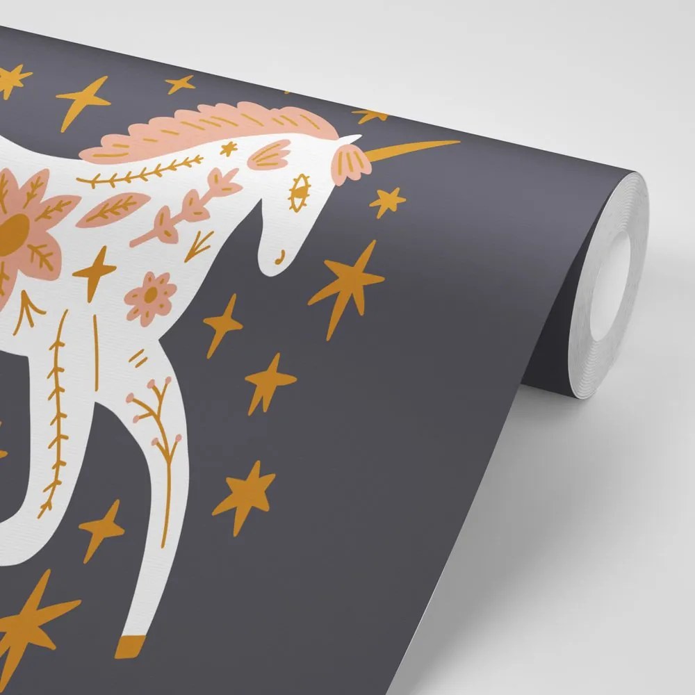 Tapet autoadeziv unicorn de poveste în stil popular