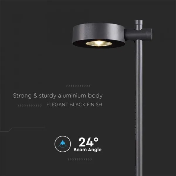 Lampă LED de exterior, 7 W, 230 V, 3000 K, IP65, neagră, 102 cm